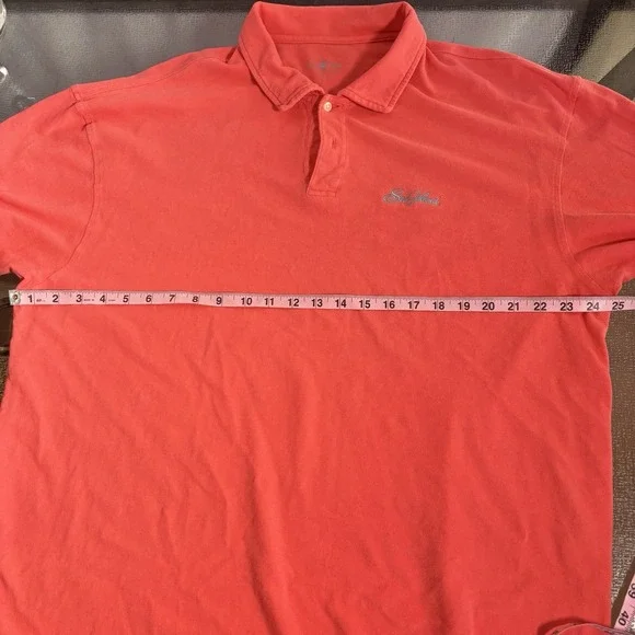 Peter Millar Sea Island Polo Golf Shirt Mens XL Sun Washed Mesh Salmon Embroider - Picture 5 of 6
